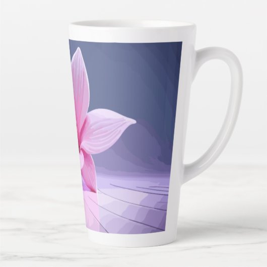 Dimensionaal Gladioli: Roze en Paars Masterstuk Latte Mok (Rechts)