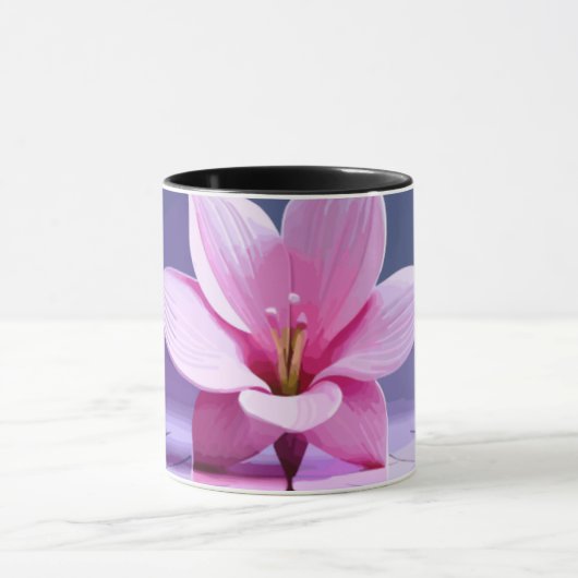 Dimensionaal Gladioli: Roze en Paars Masterstuk Mok (Midden)