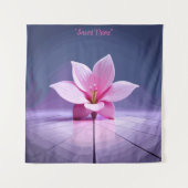 Dimensionaal Gladioli: Roze en Paars Masterstuk Wandkleed (Voorkant)