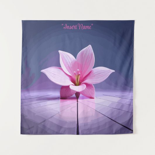 Dimensionaal Gladioli: Roze en Paars Masterstuk Wandkleed (Voorkant)