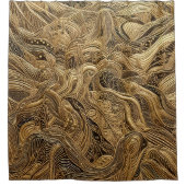 Dimensionaal Goud Abstract Design Douchegordijn (Voorkant)