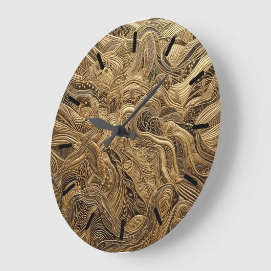 Dimensionaal Goud Abstract Ontwerp met Tics Grote Klok (Hoek)