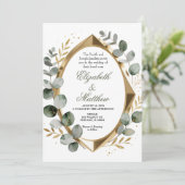 Dimensionaal Goud Eucalyptus Geometrisch Ovaal Kaart (Staand voorkant)