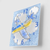 Dimensionaal Jetplane Vierkante Klok (Hoek)