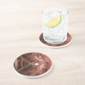 Dimensionaal-rode zwembroeken zandsteen onderzetter (Zijkant)