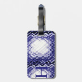 Dimensionaal vierkant-marineh-H Bagagelabel (Achterkant verticaal)