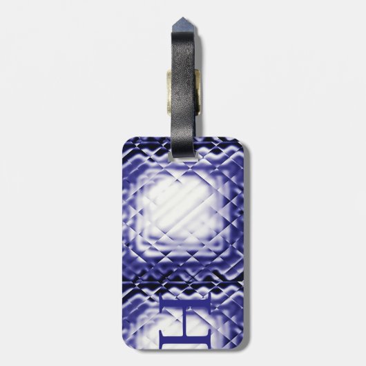 Dimensionaal vierkant-marineh-H Bagagelabel (Achterkant verticaal)