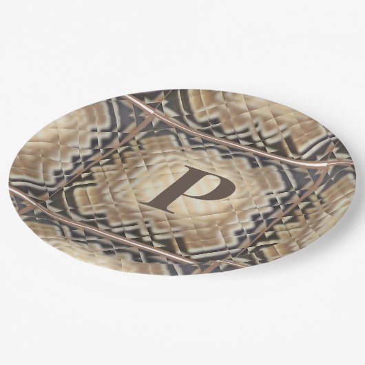 Dimensionaal vierkant-P Papieren Bordje (Gekanteld)