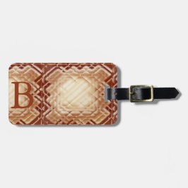 Dimensionaal vierkant-rood-B Bagagelabel