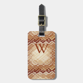 Dimensionaal vierkant-rood-W Bagagelabel