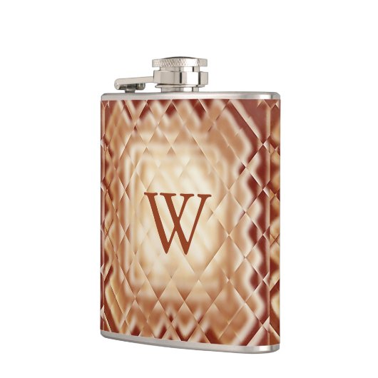 Dimensionaal vierkant-rood-W Heupfles (Links)