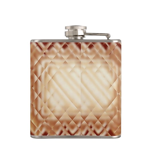 Dimensionaal vierkant-rood-W Heupfles (Achterkant)