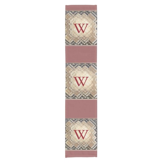 Dimensionaal vierkant-W Korte Tafelloper (Voorkant)