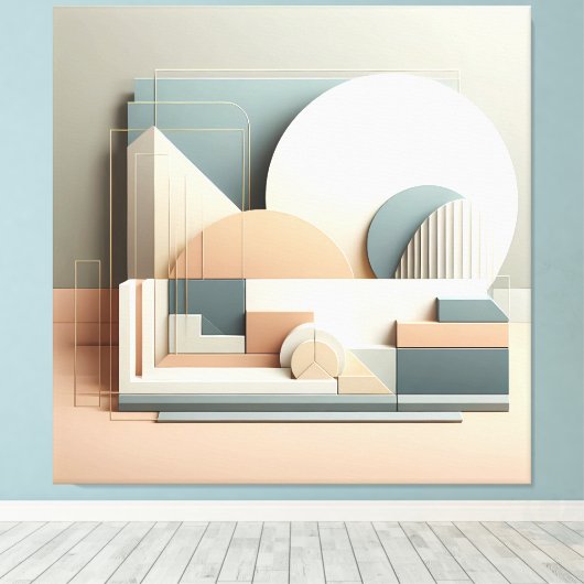 Dimensional Arc Structure Canvas Afdruk (Insitu (Houten vloer))
