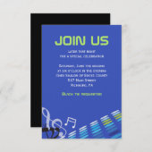 DIMENSIONAL Bar Mitzvah Invitation Reception Kaart (Voorkant / Achterkant)
