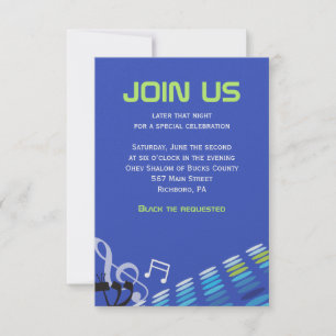 DIMENSIONAL Bar Mitzvah Invitation Reception Kaart