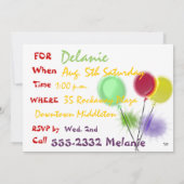 Dimensional Birthday Party Invitation Kaart (Achterkant)
