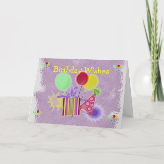 Dimensional Birthday Wish Kaart (Voorkant)
