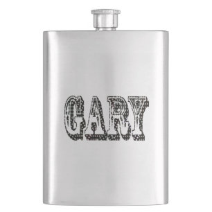 Dimensional Black White Gary Name, Hip Flask Flacon