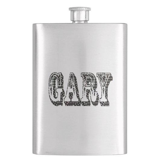 Dimensional Black White Gary Name, Hip Flask Flacon (Voorkant)