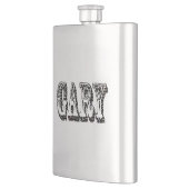 Dimensional Black White Gary Name, Hip Flask Flacon (Links)