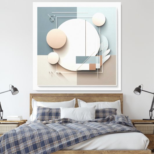 Dimensional Circle Composition Canvas Afdruk (Insitu (Slaapkamer))