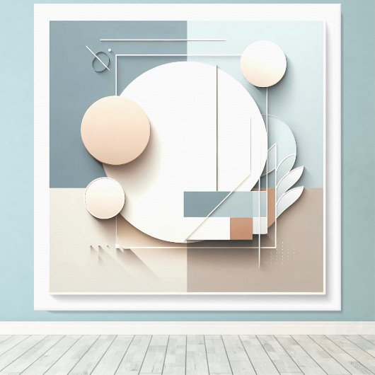 Dimensional Circle Composition Canvas Afdruk (Insitu (Houten vloer))