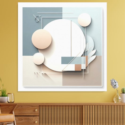 Dimensional Circle Composition Canvas Afdruk (Insitu (Woonkamer))