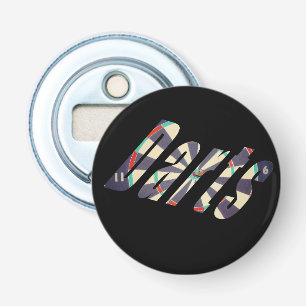 Dimensional Darts Logo, Button Flesopener