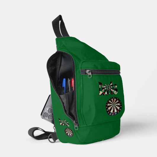Dimensional Darts Logo Met Dartbord, Sling Bag (Open)