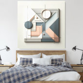 Dimensional Geometric Balance Canvas Afdruk (Insitu (Slaapkamer))