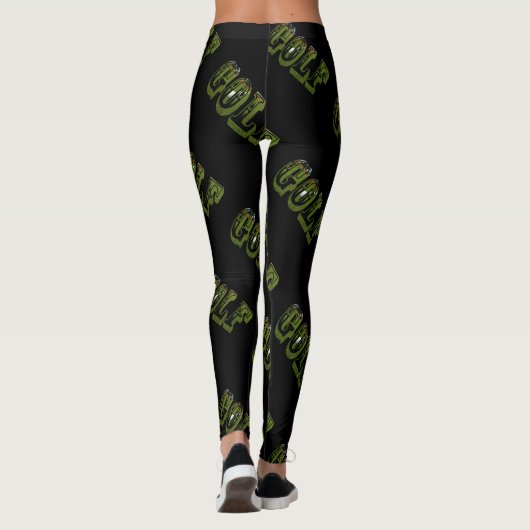 Dimensional Green Golf Afbeelding Logos Leggings (Achterkant)