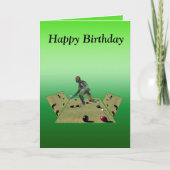 Dimensional Lawn Bowler Design Birthday Kaart (Voorkant)
