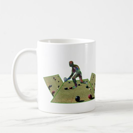 Dimensional Lawn Bowlers Design Koffiemok (Links)