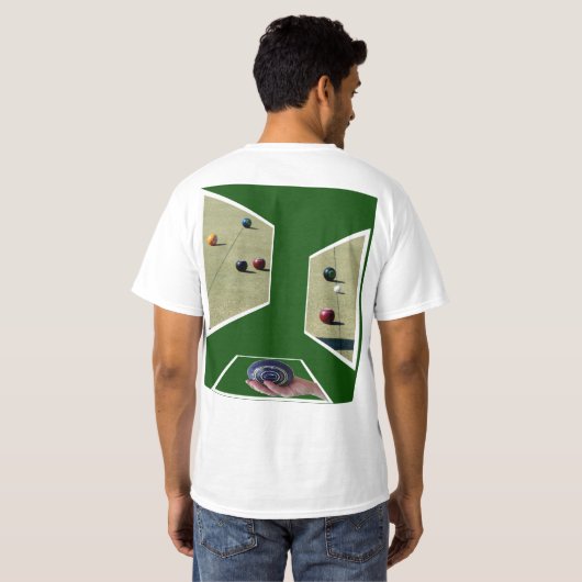 Dimensional Lawn Bowls Design T-shirt (Achterkant volledig)