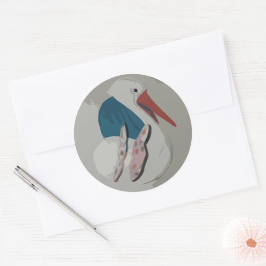 Dimensional Stork Sticker (Envelop)