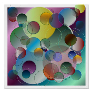 Dimensionale Abstracte Cirkels Kunst Poster