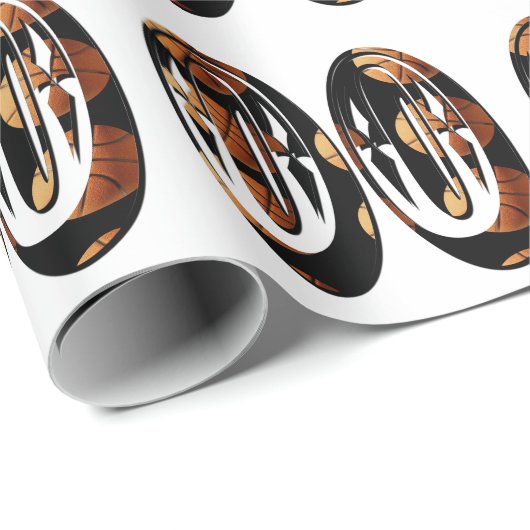 Dimensionale basketbalspelers nummer 00, cadeaupapier (Rol Hoek)