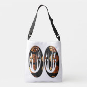 Dimensionale basketbalspelers nummer 00, crossbody tas (Achterkant)
