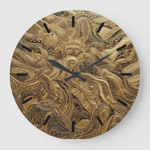 Dimensionale Goud Abstracte Ontwerp met Tics Grote Klok