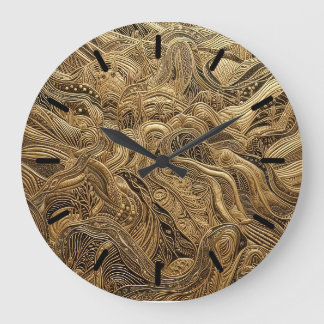 Dimensionale Goud Abstracte Ontwerp met Tics Grote Klok
