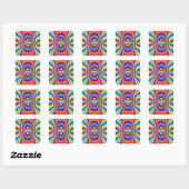 Dimensionale intersectie Digitale kunst Vierkante Sticker (Vel)