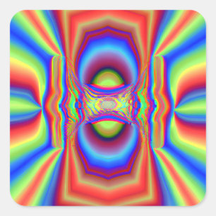 Dimensionale intersectie Digitale kunst Vierkante Sticker