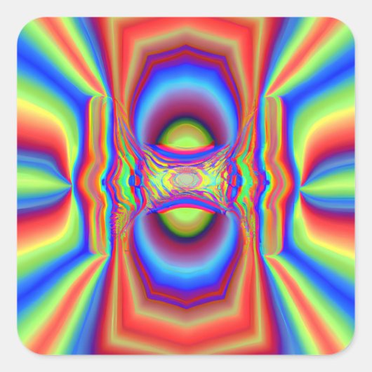 Dimensionale intersectie Digitale kunst Vierkante Sticker (Voorkant)