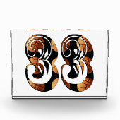 Dimensionale Oranje zwarte basketbal nummer 33, Fotoblokken (Voorkant)