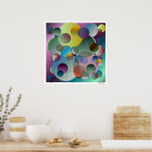 Dimensionele Abstracte cirkels KunstPoster Poster (Keuken)