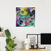 Dimensionele Abstracte cirkels KunstPoster Poster (Thuiskantoor)