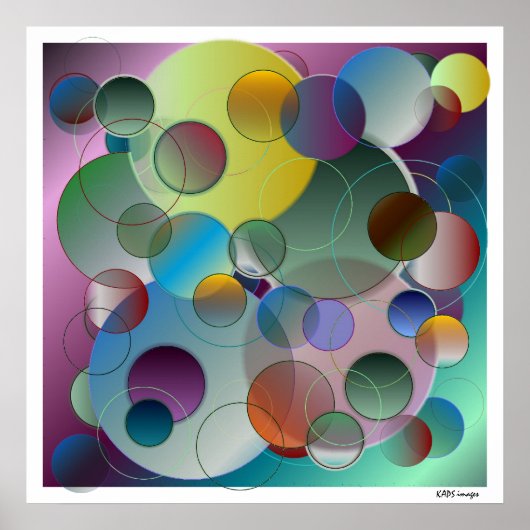 Dimensionele Abstracte cirkels KunstPoster Poster (Voorkant)