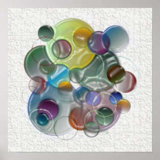 Dimensionele cirkelvormen Multicolors Poster