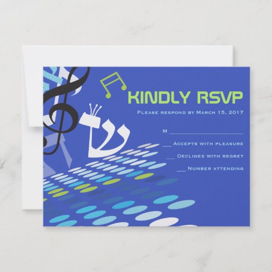 DIMENTIONAL Bar Bat Mitzvah RSVP Reply Card (Voorkant)